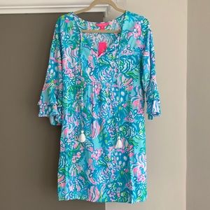 Lilly Pulitzer Azita Tunic Dress Aqua la Vista NWT